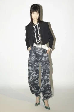 Grey Camo Wash Cargo Pants
