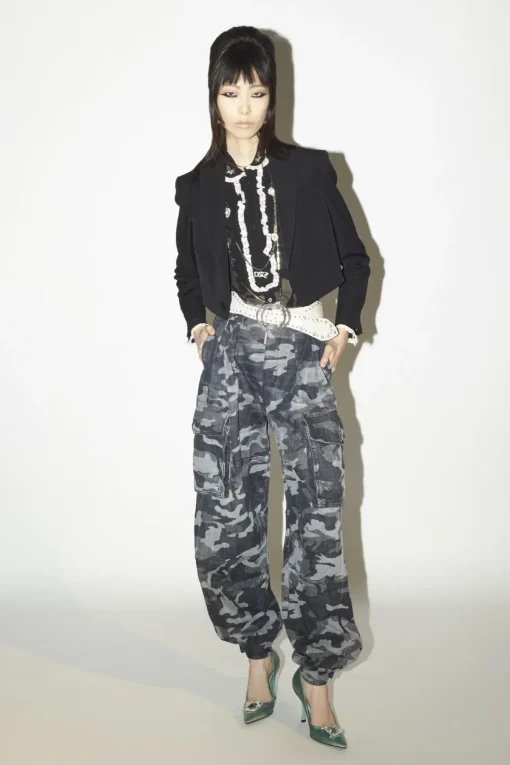 Grey Camo Wash Cargo Pants