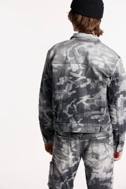 Grey Camo Wash Workwear Jean Jacket