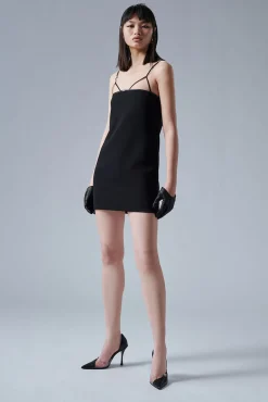 Icon Leather Trim Dress