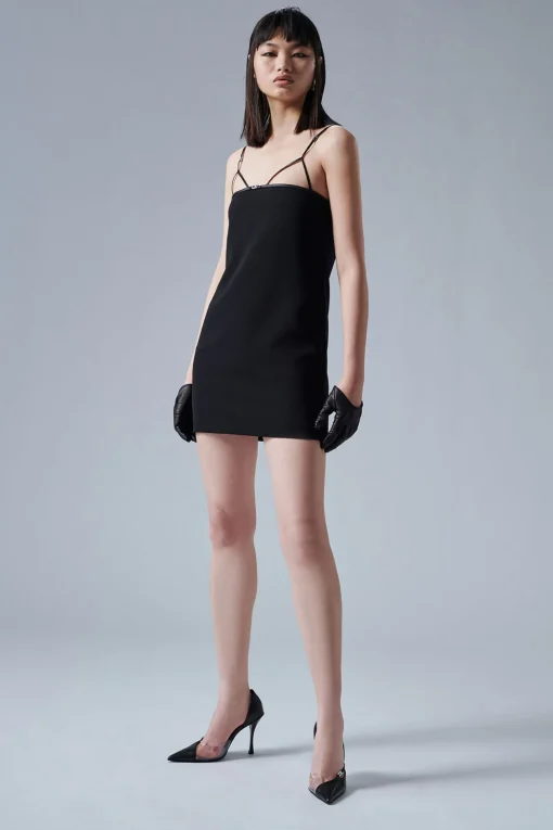 Icon Leather Trim Dress