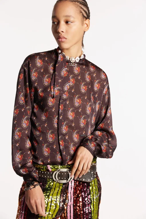 Knotted Collar Shirt