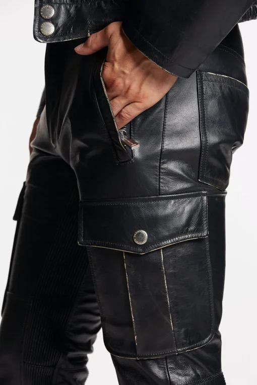 Leather Cargo Pant