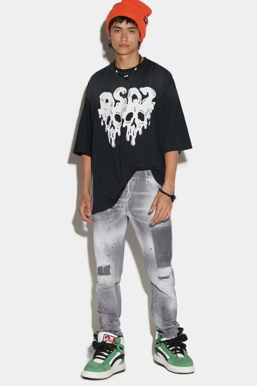 Medium Grey Dark Patches Wash Cool Guy Jeans