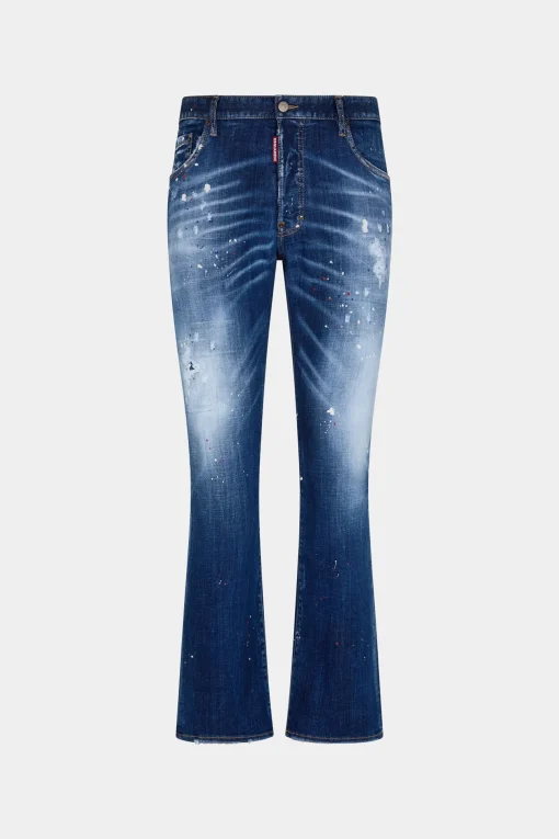 Medium Red Spots Wash Flare Bootcut Jeans