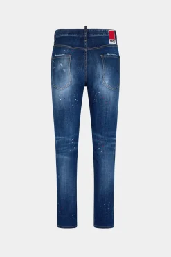 Medium Red Spots Wash Relax Long Crotch Jeans