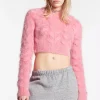 Mohair 3D Cable Cropped Knit