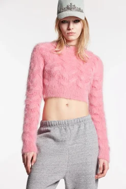 Mohair 3D Cable Cropped Knit