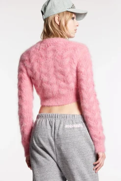 Mohair 3D Cable Cropped Knit