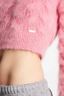 Mohair 3D Cable Cropped Knit