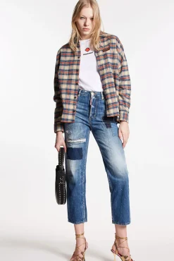 Multicolor Waved Stripes Boston Jeans