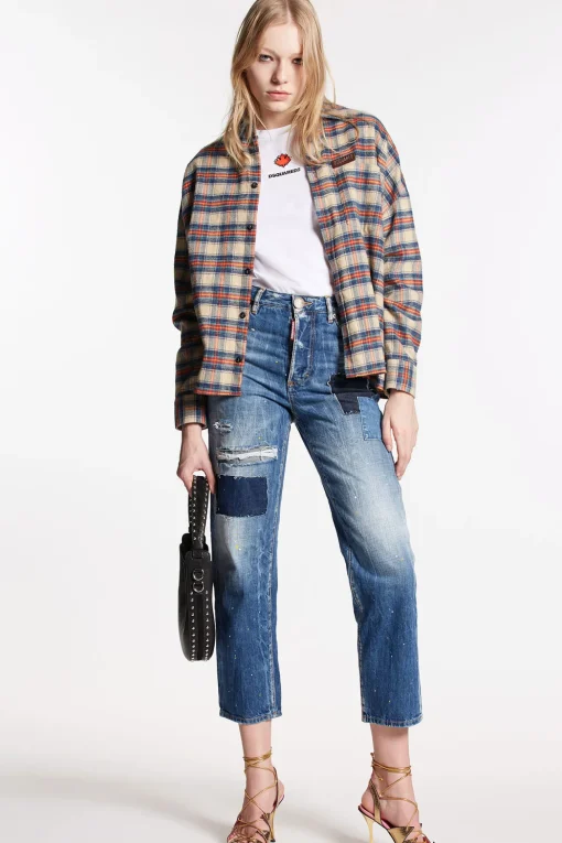 Multicolor Waved Stripes Boston Jeans