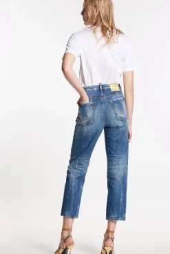 Multicolor Waved Stripes Boston Jeans