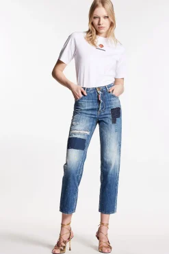Multicolor Waved Stripes Boston Jeans