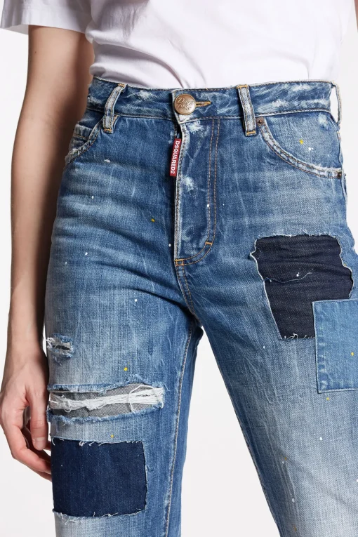 Multicolor Waved Stripes Boston Jeans