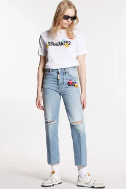 Pac-Man Light Wash Boston Jeans