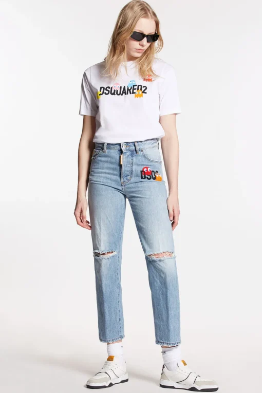 Pac-Man Light Wash Boston Jeans