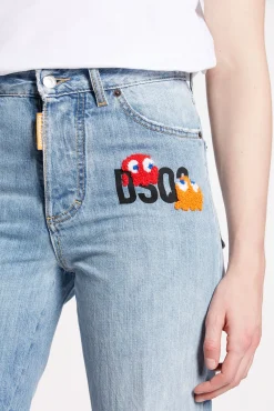 Pac-Man Light Wash Boston Jeans