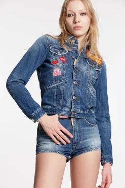 Pac-Man Medium Wash Boyfriend Jean Jacket