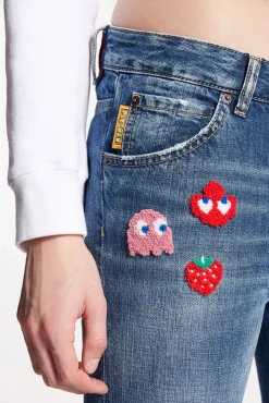 Pac-Man Medium Wash Cool Girl Jeans