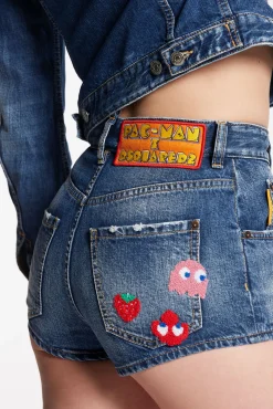 Pac-Man Medium Wash Hot Pants