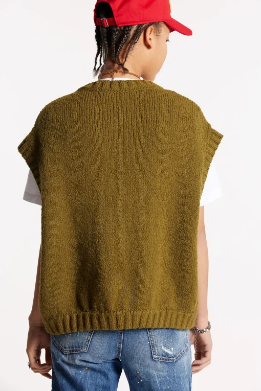 Patch Pocket Vest Knit