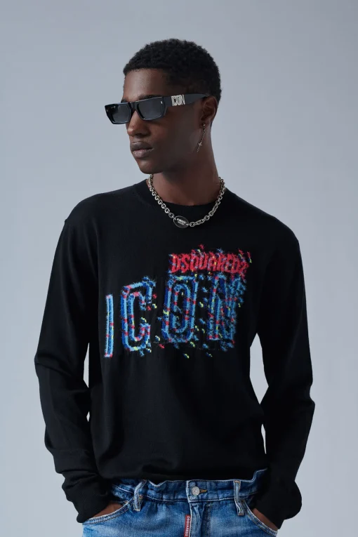 Pixeled Icon Crewneck Knit