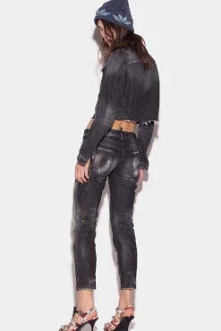 Ripped Knee Wash Jennifer Cropped Jeans