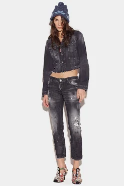 Ripped Knee Wash Jennifer Cropped Jeans