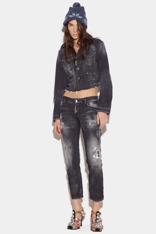 Ripped Knee Wash Jennifer Cropped Jeans