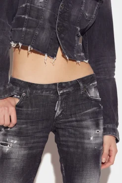 Ripped Knee Wash Jennifer Cropped Jeans