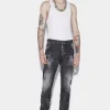 Ripped Knee Wash Sexy Twist Jeans