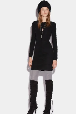 Ruched Long Sleeve Mini Dress