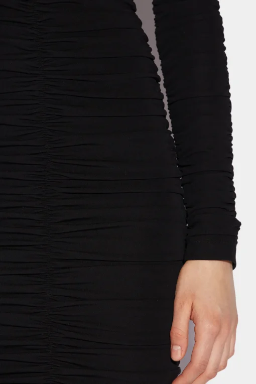 Ruched Long Sleeve Mini Dress