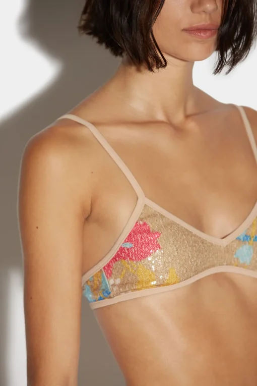 Sequins Tulle Bandeau Top