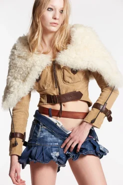 Shearling Trim Mini Kaban