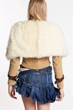 Shearling Trim Mini Kaban