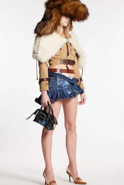 Shearling Trim Mini Kaban