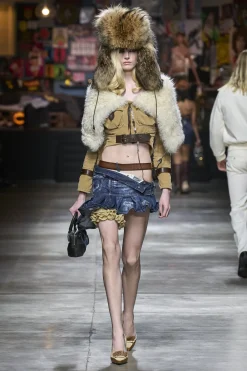 Shearling Trim Mini Kaban