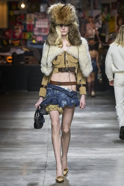 Shearling Trim Mini Kaban