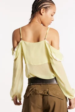 Silky Lace Trimmed Top