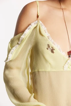 Silky Lace Trimmed Top