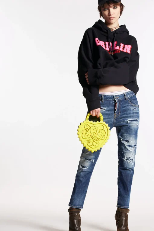 S.S. Medium Ripped Wash Cool Girl Cropped Jeans