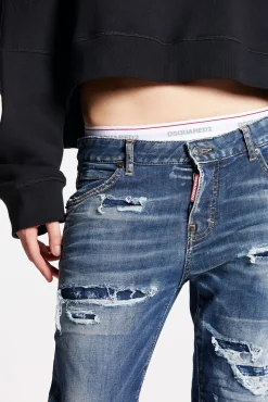 S.S. Medium Ripped Wash Cool Girl Cropped Jeans