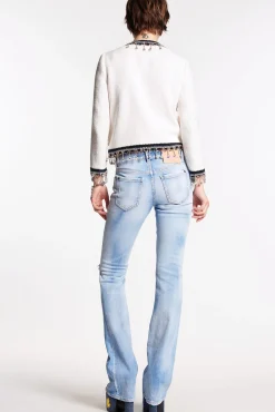 Super Fade Light Wash Medium Waist Flare Jeans