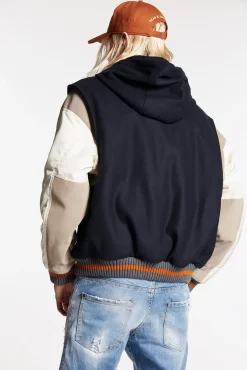 Varsity Hooded Bomber Jacket