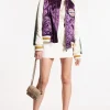 Varsity Satin Bomber Jacket