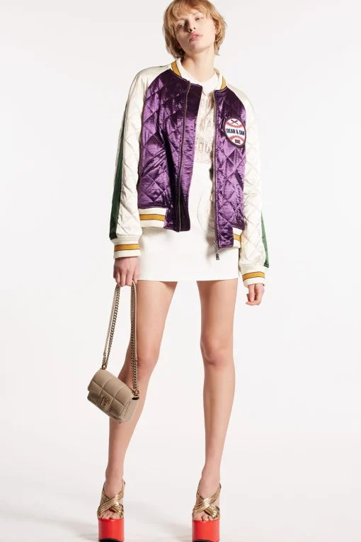 Varsity Satin Bomber Jacket