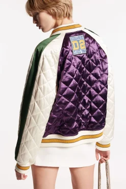 Varsity Satin Bomber Jacket