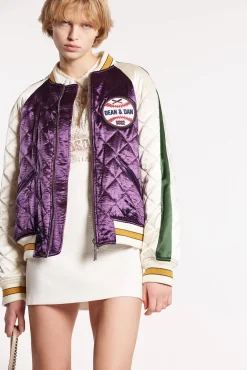 Varsity Satin Bomber Jacket